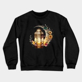 Ramadan lantern lamp with moon floral Crewneck Sweatshirt